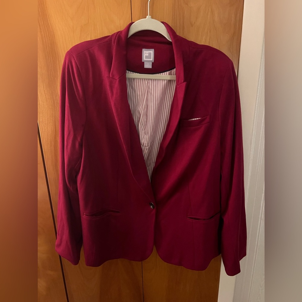 Red blazer with stripe lining size 1x